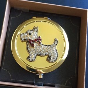 Beautiful mirror compact with Scottish terrier—new